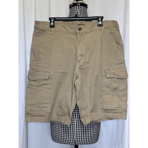 Carhartt Other - Carhartt Cargo Shorts Mens 38 Khaki Relaxed Fit Canvas Rugged Flex BS3542-M 11"